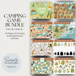 Camping Games Bundle, homeschool, games, activity, preschool, kindergarten, 1st grade
