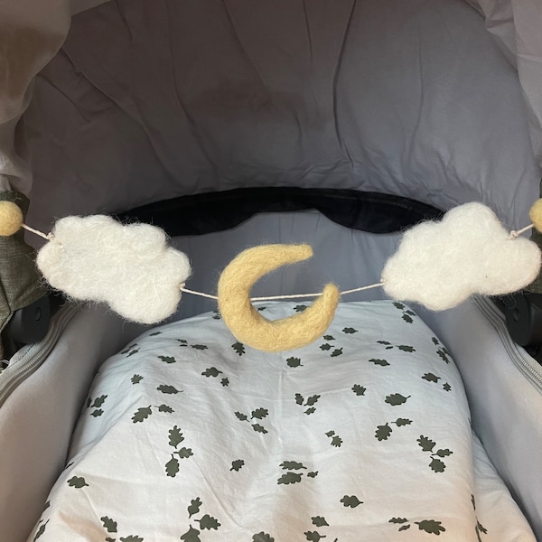 stroller chain | felt chain | Moon | Clouds