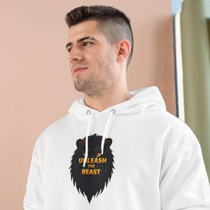 Unleash the Beast Champion Hoodie | Motivational Workout Sweatshirt, Gym Apparel, Fitness Gift, Trendy Hoodie, Animal Lover Merch