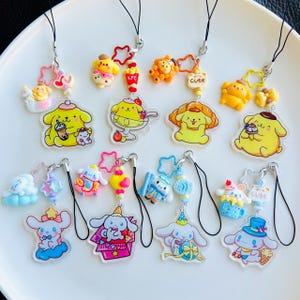 pompompurin/cinnamoroll phonecharm phonestrap keychain lanyard bagcharm pursecharm decor charms