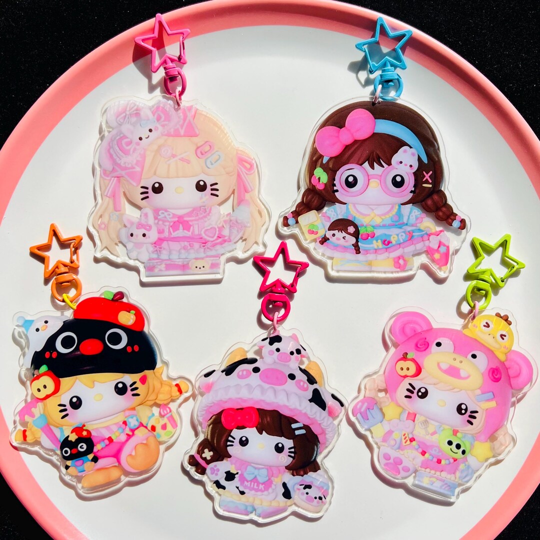 Hellokitty Lolita Huge Double Sided Acrylic Charms Keychain Bagcharm ...