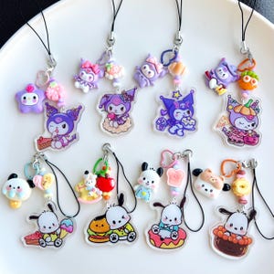 kuromi/pochacco phonecharm phonestrap keychain lanyard bagcharm pursecharm decor charms