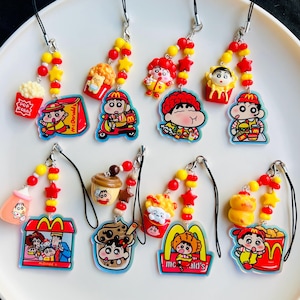Crayon shinchan × McDonald&#39;s acrylic charms phonecharm phonestrap,lanyard bagcharm