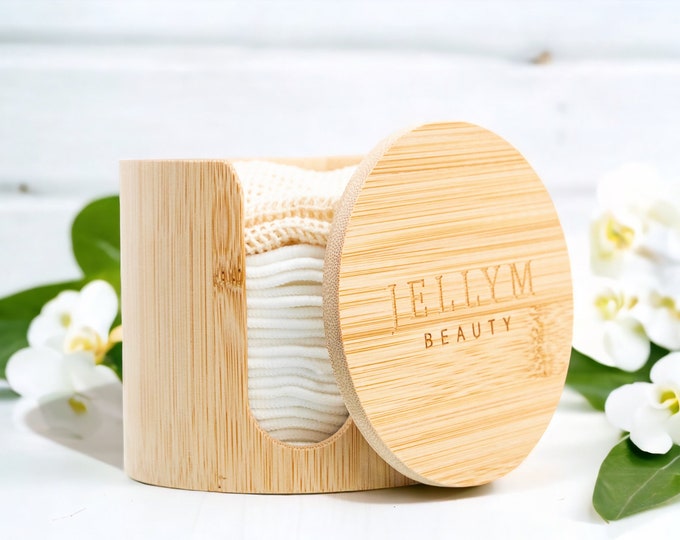 Reusable Bamboo Makeup Remover Pads with Bamboo Holder & Wash Bag