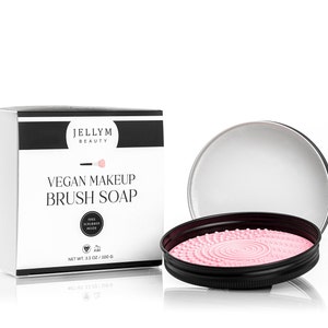 Vegan Brush Soap Sustainable and Cruelty-Free Solution for Cleaning Makeup Brushes Free Scrubber Included