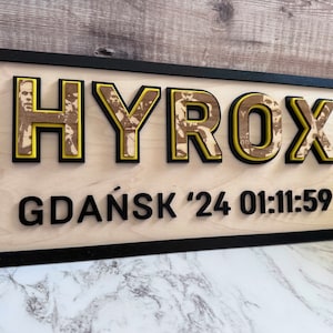 Hyrox-Fotorahmen | Hyrox Frame - Personalisierter Hyrox Rahmen mit deinen Event Fotos, Ort und Zeit