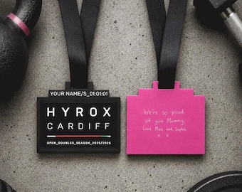 Hyrox Patch Medal Holder | Ribbon with Custom Time and Name | Hyrox Collection