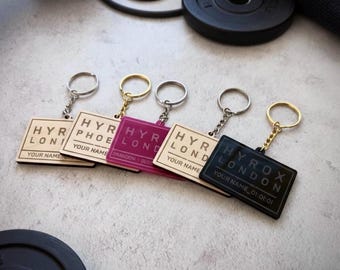 Hyrox Patch Style Schlüsselanhänger | Personalisierte Hyrox Schlüsselanhänger