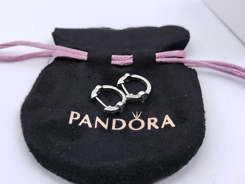 Pandora Earrings Hoop Alluring Silver S925 with free Gift Pouch Love Sparkling image 2
