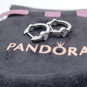 Pandora Earrings Hoop Alluring Silver S925 with free Gift Pouch Love Sparkling image 1
