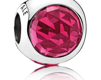 Pandora S925 Cerise Radiant Droplet Sterling Silver Radiant Droplet with Cerise Crystal