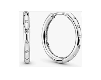 Pandora earrings Hoop silver S925   with free Gift Pouch