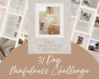 31-Day Mindfulness Challenge Workbook | Mindfulness Journal | Mindful Meditation | Ebook
