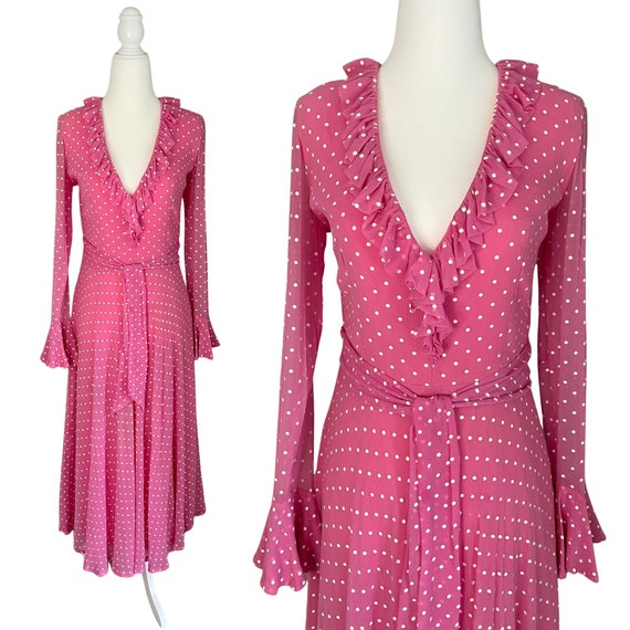 BARBIECORE 1960s PINK POLKADOT Vintage Dress