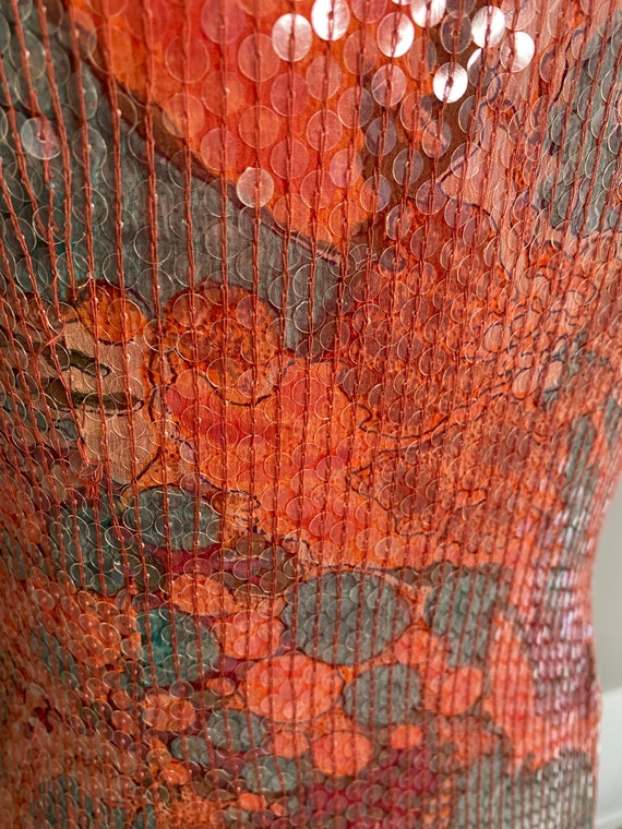 Incredible SILK + SEQUIN 80s/90s COCKTAIL Dress - image 8