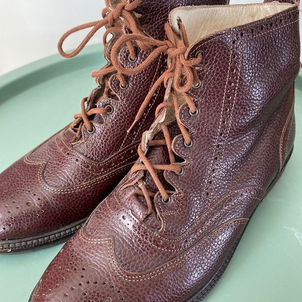 Classic VINTAGE Brown Brogue Kenneth Cole Boots US Size 6.5/UK4