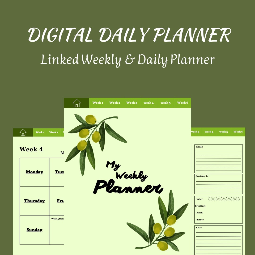 Digital Planner Daily Planner Weekly Planner Digital Etsy