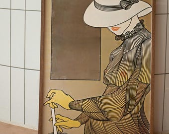 Art Deco Woman Hat Print, 1920s 1930s Fashion Poster, Living Room Wall Hanging