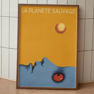 Póster de película vintage de 1973 "Planeta fantástico" de alta calidad, póster de cine de los años 70, película francesa, solo impresión, "La Planete Sauvage"