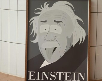 Albert Einstein South Park Print, Full Size Wall Art, High Quality