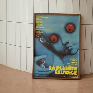 Póster de película vintage de 1973 "Planeta fantástico" de alta calidad, póster de cine de los años 70, película francesa, solo impresión, "La Planete Sauvage"
