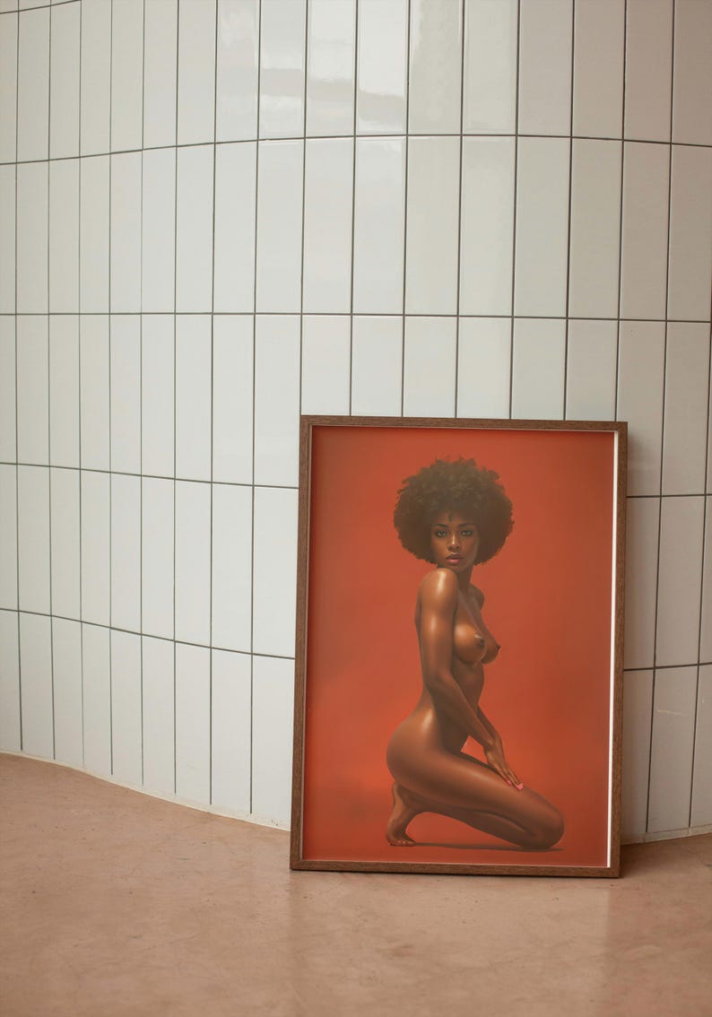 "Schwarze Frau Afro Kunstdruck, ""The Shining" Inspiriert, Retro 1970s Style" Bild 2