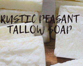 Tallow SOAP-home-rendered, hand-made, old-fashioned bar soap, natural soap