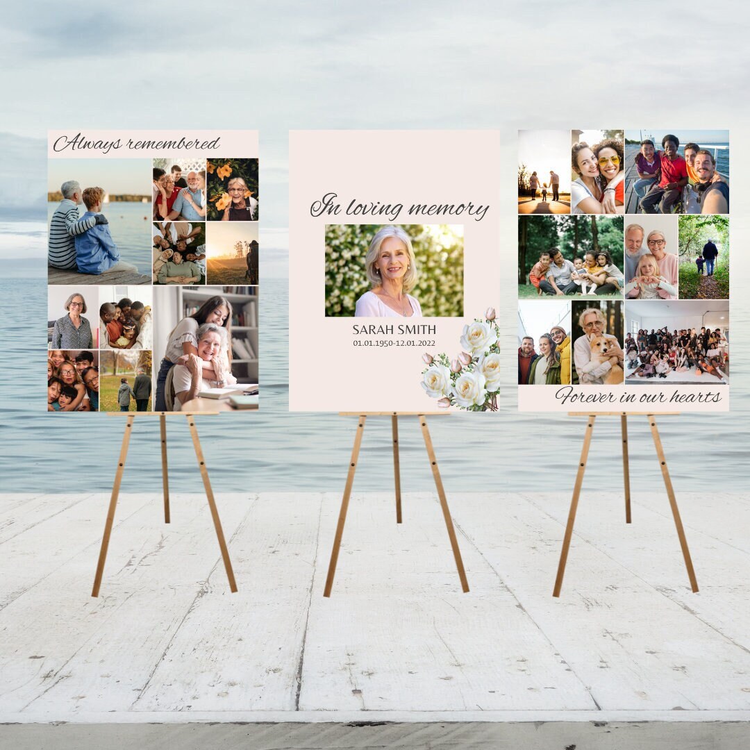 Funeral Photo Boards Editable Funeral Collage Posters Set of Etsy