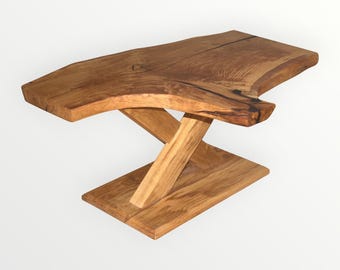 Solid oak coffee table, natural wood, designer table, living room table