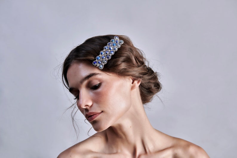 LATELITA Silver & Lapis Lazuli Hair Jewellery image 1