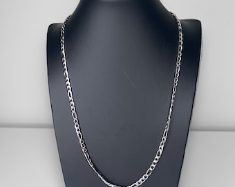 Stainless Steel Figaro Solid 20&quot; Chain Necklace for Men | Gift For Husband