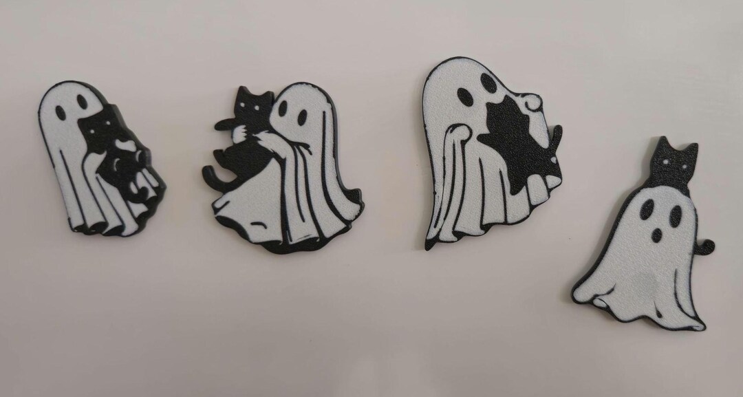 Fun Ghost and Cat Refrigerator Magnets (4 Pack) - Etsy