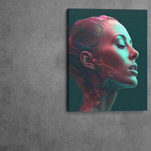Cyberpunk Woman, Canvas Print, Modern Wall Art