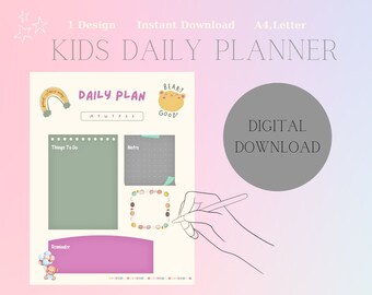 Kids Daily Journal Printable-Journal for Kids-Diary for Children-Kids Activity Drawing Page-Digital Download-Chore Chart for Kids