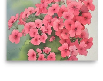 Geranium Watercolor Painting: Pink Floral Art Print