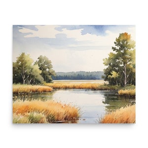 Everglades National Park Gemälde Marschland Serenity Aquarell Kunstdruck Florida Sumpf Landschaft Wand Kunst Florida Swamp Poster Sumpf Druck