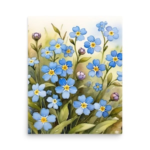 Forget-Me-Nots Painting Blue Flowers Watercolor Art Print Floral Wall Art Botanical Print Forget-Me-Nots Watercolor Artwork Flowers Wall Art