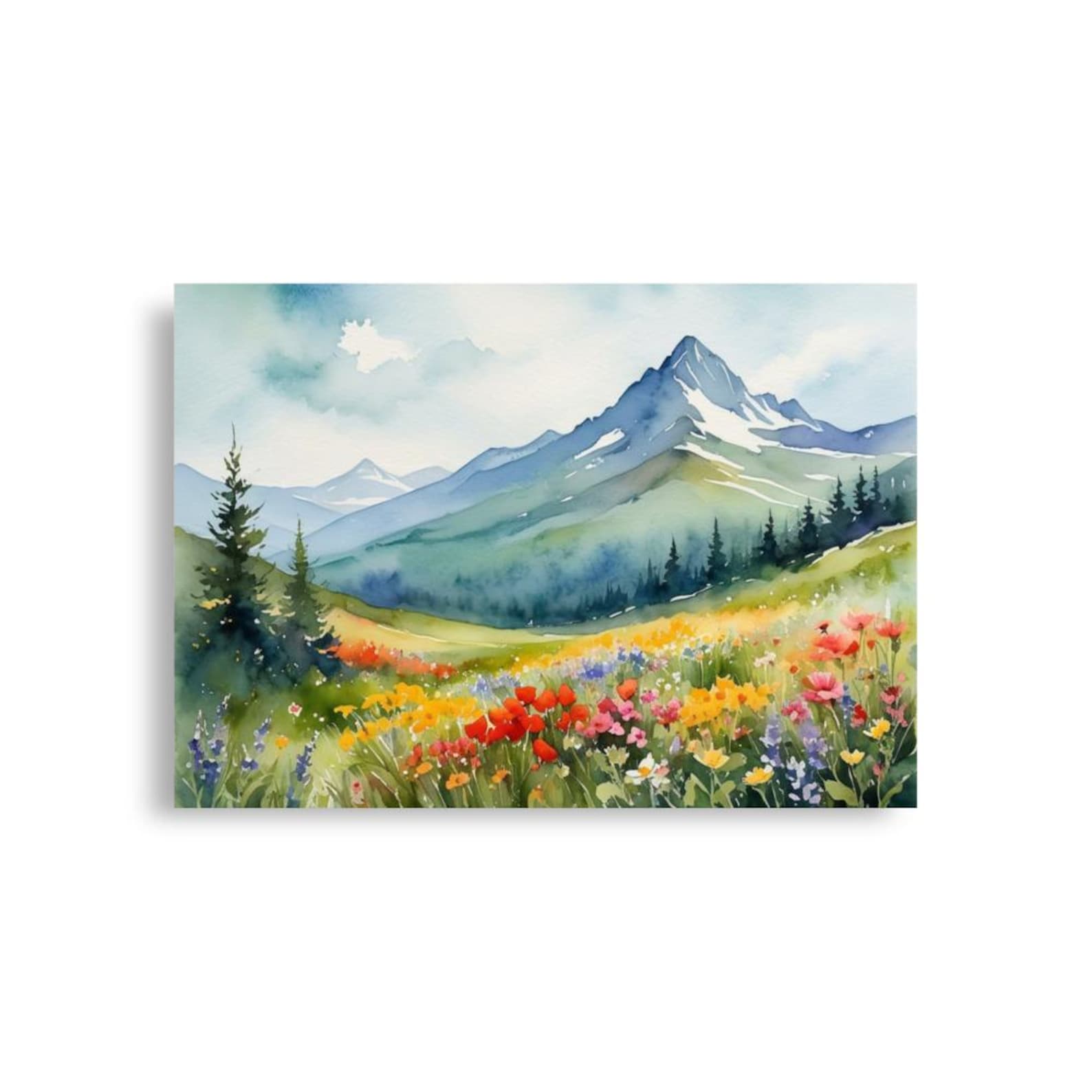 Colorado Mountain Wildflower Meadow Watercolor Art Print - Etsy