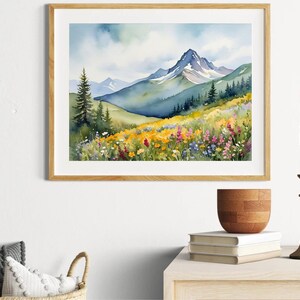 Colorado Wildflower Meadow Watercolor Art Print: Mountain Landscape - Etsy