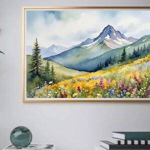 Colorado Wildflower Meadow Watercolor Art Print: Mountain Landscape - Etsy