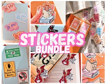 Bookish Sticker Bundle Pack von 6, 8 oder 10, es könnte mehrere oder verschiedene Arten sein.