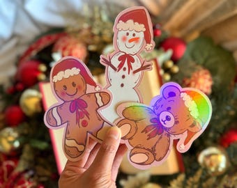 Holiday Bookmark Set or Individual | Cute Gingerbread, Snowman & Teddy Bear Bookmarks | Bookish and Book Lover Holiday Gift |