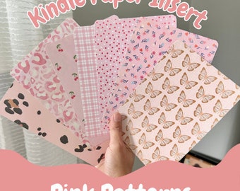 Kindle Paper Insert | Pink Patterns | Checker, Cherry, Floral, Leopard,  Butterfly | Kindle Paperwhite 11th Gen. | Cardstock Print Only