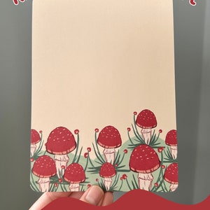 May include: A cream-colored cardstock insert with a red and green mushroom pattern. The text "Pattern C" is printed in red at the bottom of the insert. The text "Original Illustration" is printed in red below the text "Pattern C".