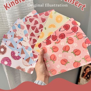 Original Illustration Karton Kindle Insert | Sommer Obst und Süßigkeiten Kindle Einsätze | Kindle Paperwhite, Oasis | Tonkarton