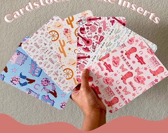 Kindle Insert, Paperwhite, Oasis, Colorsoft and Basic Kindle | Western Kindle Paperwhite Insert | Cowboy & Girly Patterns Cardstock