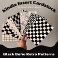 Original Illustration Cardstock Kindle Insert | Black & White Kindle Inserts | Boho and Retro Kindle Insert Paperwhite, Oasis | Cardstocks