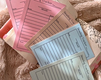 Book Review Cards: Pastel Reading Tracker Stationery