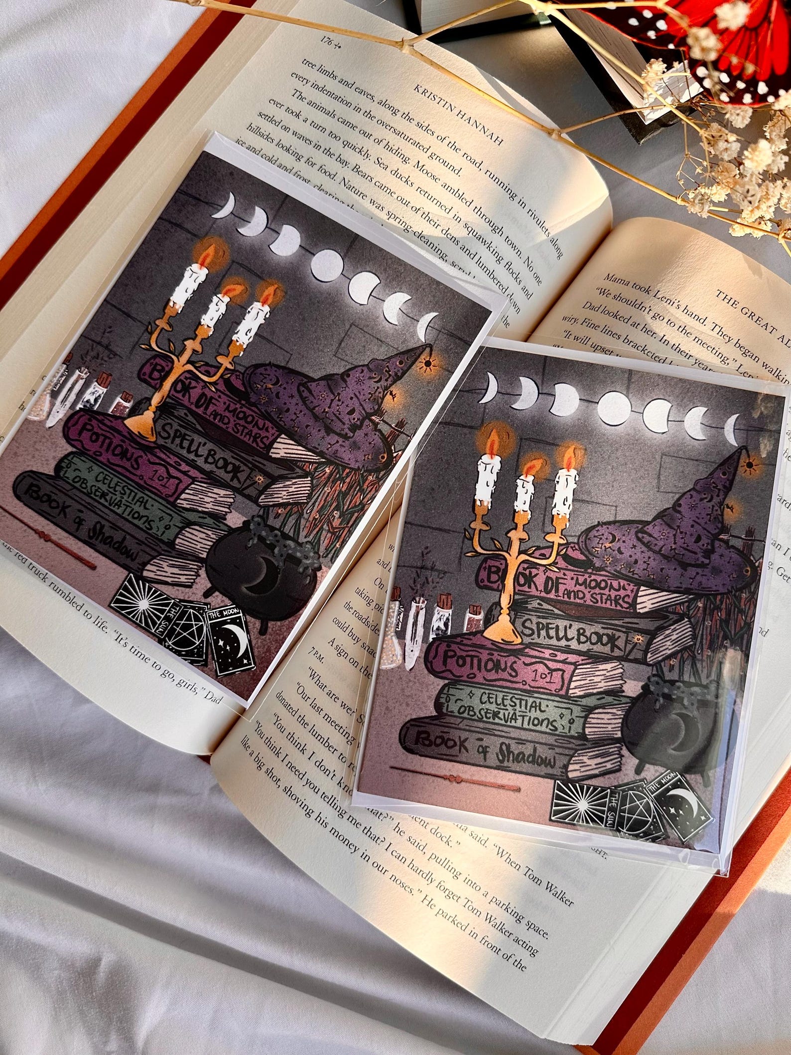 Bookish Celestial Magic Greeting Card: Halloween Witchcraft Blank Card ...