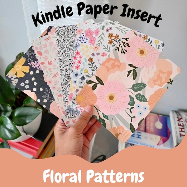 Kindle Paper Insert | Floral Patterns |Pink, Yellow, Dark, and Doodle Flowers| Kindle Paperwhite 11th Gen. | Paper Print Only